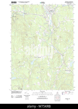 USGS TOPO Karte New-Hampshire NH Newport 20120709 TM Wiederherstellung Stockfoto