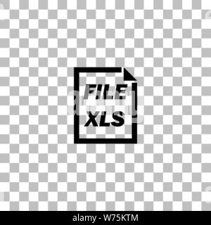 XLS-Datei. Flache schwarze Symbol auf einen transparenten Hintergrund. Piktogramm für Ihr Projekt Stock Vektor