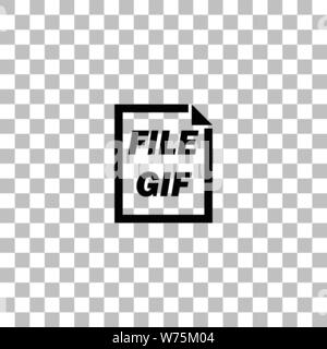 GIF-Datei. Flache schwarze Symbol auf einen transparenten Hintergrund. Piktogramm für Ihr Projekt Stock Vektor