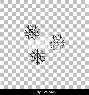 Schneefall. Flache schwarze Symbol auf einen transparenten Hintergrund. Piktogramm für Ihr Projekt Stock Vektor