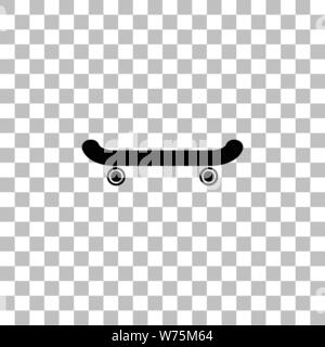 Skateboard. Flache schwarze Symbol auf einen transparenten Hintergrund. Piktogramm für Ihr Projekt Stock Vektor