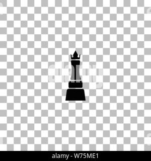 Chess Queen. Flache schwarze Symbol auf einen transparenten Hintergrund. Piktogramm für Ihr Projekt Stock Vektor