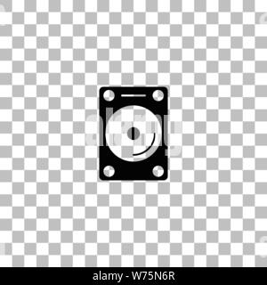 Festplatte. Flache schwarze Symbol auf einen transparenten Hintergrund. Piktogramm für Ihr Projekt Stock Vektor