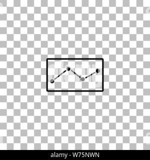 Grafik unten. Flache schwarze Symbol auf einen transparenten Hintergrund. Piktogramm für Ihr Projekt Stock Vektor