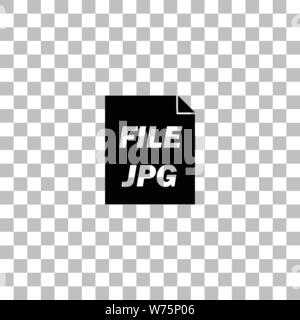 JPEG. Flache schwarze Symbol auf einen transparenten Hintergrund. Piktogramm für Ihr Projekt Stock Vektor