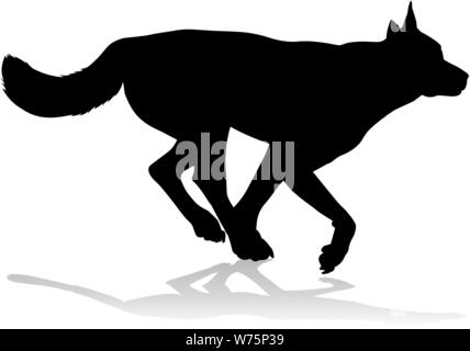 Hund Silhouette Haustier Stock Vektor