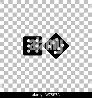 Würfel. Flache schwarze Symbol auf einen transparenten Hintergrund. Piktogramm für Ihr Projekt Stock Vektor