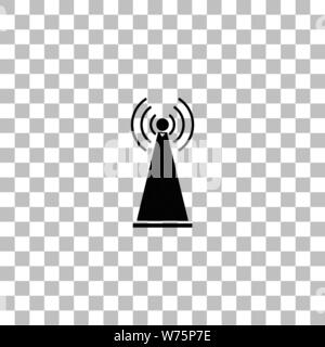 Antenne. Flache schwarze Symbol auf einen transparenten Hintergrund. Piktogramm für Ihr Projekt Stock Vektor