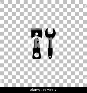 Car Service. Flache schwarze Symbol auf einen transparenten Hintergrund. Piktogramm für Ihr Projekt Stock Vektor