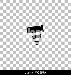 Bombardierung. Flache schwarze Symbol auf einen transparenten Hintergrund. Piktogramm für Ihr Projekt Stock Vektor