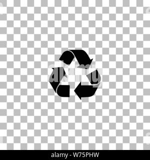 Recyceln Sie Pfeil. Flache schwarze Symbol auf einen transparenten Hintergrund. Piktogramm für Ihr Projekt Stock Vektor