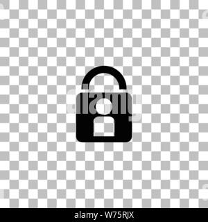 Authentifizieren. Flache schwarze Symbol auf einen transparenten Hintergrund. Piktogramm für Ihr Projekt Stock Vektor