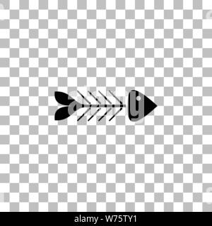 Fishbone. Flache schwarze Symbol auf einen transparenten Hintergrund. Piktogramm für Ihr Projekt Stock Vektor
