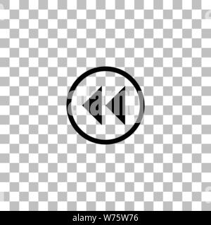 Vor- und Zurückspulen. Flache schwarze Symbol auf einen transparenten Hintergrund. Piktogramm für Ihr Projekt Stock Vektor