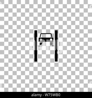 Auto anheben. Flache schwarze Symbol auf einen transparenten Hintergrund. Piktogramm für Ihr Projekt Stock Vektor