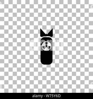 Atombombe. Flache schwarze Symbol auf einen transparenten Hintergrund. Piktogramm für Ihr Projekt Stock Vektor