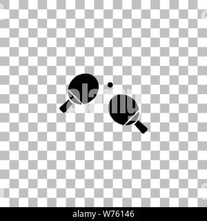 Ping Pong. Flache schwarze Symbol auf einen transparenten Hintergrund. Piktogramm für Ihr Projekt Stock Vektor