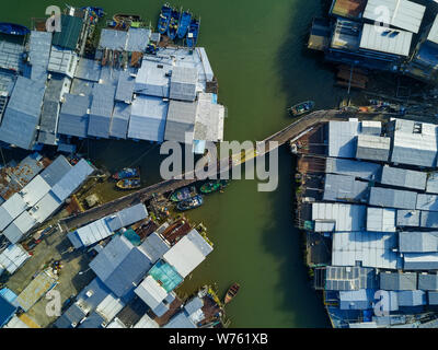 ------ Luftbild des Fischerdorf Tai O in Hongkong, China, 22. Dezember 2017. Tai O ist ein kleines Fischerdorf, das Venedig von Hong genannt Stockfoto