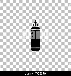 Boxsack. Flache schwarze Symbol auf einen transparenten Hintergrund. Piktogramm für Ihr Projekt Stock Vektor
