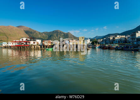 ---- Blick auf das Fischerdorf Tai O in Hongkong, China, 22. Dezember 2017. Tai O ist ein kleines Fischerdorf mit der Bezeichnung "Venedig von Hongkong" i Stockfoto