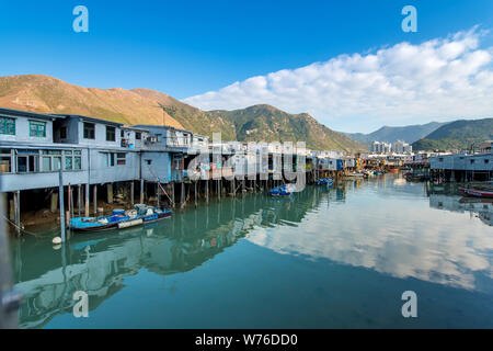 ---- Blick auf das Fischerdorf Tai O in Hongkong, China, 22. Dezember 2017. Tai O ist ein kleines Fischerdorf mit der Bezeichnung "Venedig von Hongkong" i Stockfoto