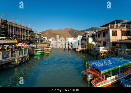 ---- Blick auf das Fischerdorf Tai O in Hongkong, China, 22. Dezember 2017. Tai O ist ein kleines Fischerdorf mit der Bezeichnung "Venedig von Hongkong" i Stockfoto