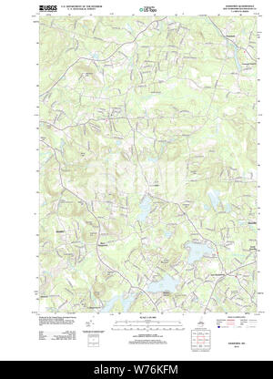 USGS TOPO Karte New-Hampshire NH Sandown 20120517 TM Wiederherstellung Stockfoto
