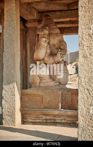 Sasivekalu Ganesha Denkmal, Hampi, UNESCO-heritge Website, Karnataka, Indien Stockfoto