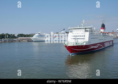 Cruiseferry Schiff Mariella von Viking Line verlassen der South Harbor Stockfoto