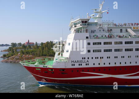 Cruiseferry Schiff Mariella von Viking Line verlassen der South Harbor Stockfoto