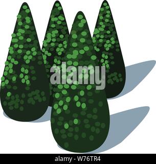 Gruppe oder Fliese von iconic Pelz oder Nadelbäume mit Schatten Stock Vektor