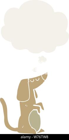 Cartoon Hund mit dachte Blase im Retro Stil Stock Vektor