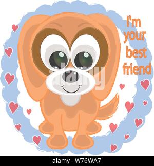 Cute cartoon kleiner Hund. Vektor cute Abbildung. Stock Vektor