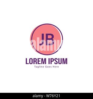 Erste JB logo Vorlage mit modernen Rahmen. Minimalistische JB schreiben logo Vector Illustration Design Stock Vektor