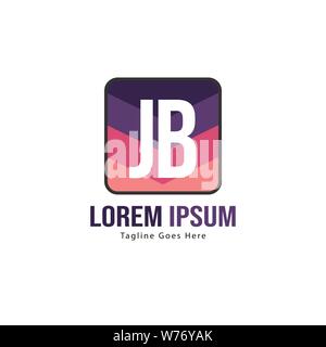 Erste JB logo Vorlage mit modernen Rahmen. Minimalistische JB schreiben logo Vector Illustration Design Stock Vektor