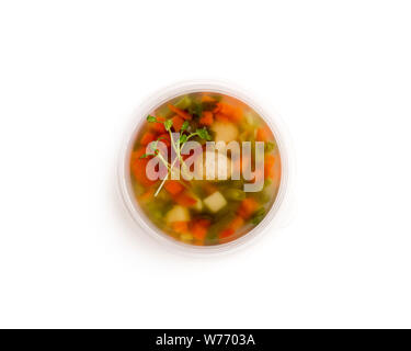 Gemüse Suppe in der Platte in der Mitte der Weißen zu gehen Stockfoto