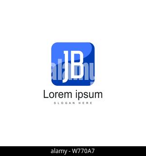 Erste JB logo Vorlage mit modernen Rahmen. Minimalistische JB schreiben logo Vector Illustration Design Stock Vektor