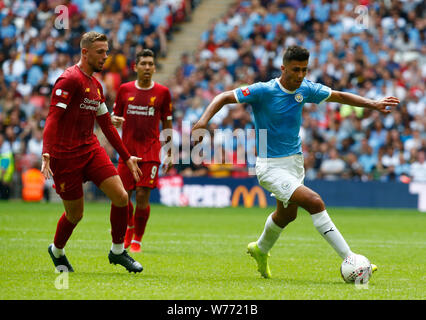 London, Großbritannien. 04 Aug, 2019. LONDON, ENGLAND. AUGUST 04: Manchester City Rodrigo während der FA Community Shield zwischen Liverpool und Manchester City im Wembley Stadium am August 04, 2019 in London, England. Credit: Aktion Foto Sport/Alamy leben Nachrichten Stockfoto
