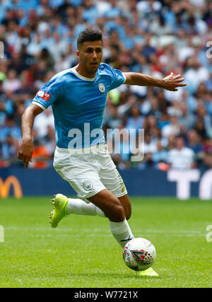 London, Großbritannien. 04 Aug, 2019. LONDON, ENGLAND. AUGUST 04: Manchester City Rodrigo während der FA Community Shield zwischen Liverpool und Manchester City im Wembley Stadium am August 04, 2019 in London, England. Credit: Aktion Foto Sport/Alamy leben Nachrichten Stockfoto