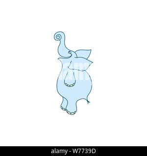 Vector Illustration cute cartoon Elefant baby Stock Vektor
