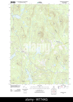 USGS TOPO Karte New-Hampshire NH Washington 20120709 TM Wiederherstellung Stockfoto