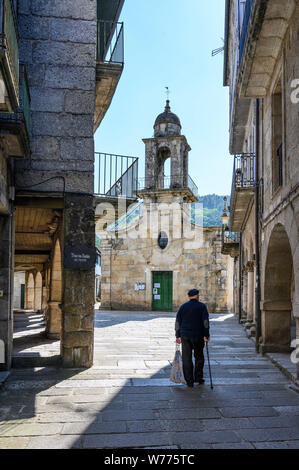 Das alte jüdische Viertel in der Stadt Ribadavia an der Mündung des Flusses Avia und Flusses Mino in der Provinz Orense, Galicien, Spanien Stockfoto