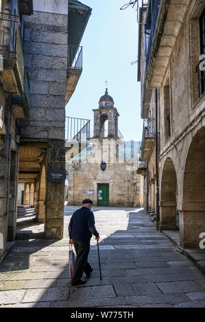 Das alte jüdische Viertel in der Stadt Ribadavia an der Mündung des Flusses Avia und Flusses Mino in der Provinz Orense, Galicien, Spanien Stockfoto