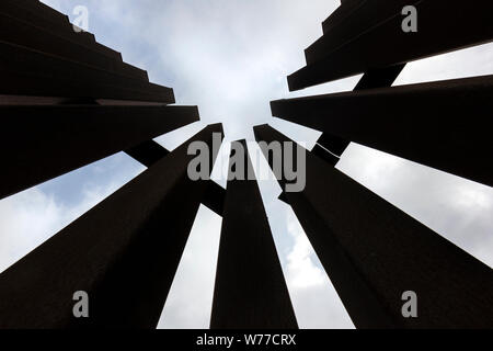 Nahaufnahme der Metall Grenzzaun zwischen USA und Mexiko in Los Indios nicht weit entfernt von der internationalen Brücke in Los Indios, TX, USA Stockfoto