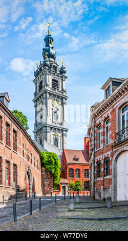 Glockenturm in Mons, Belgien. Stockfoto