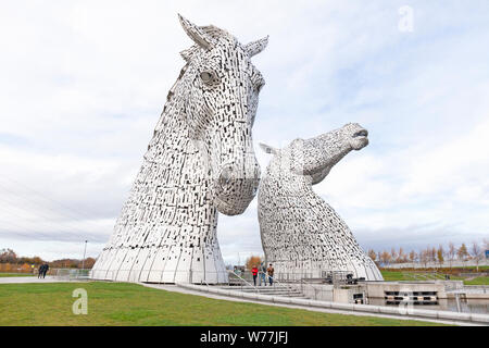 Die Kelpies-Statuen, Die Helix, Falkirk, Stirlingshire, Schottland Stockfoto