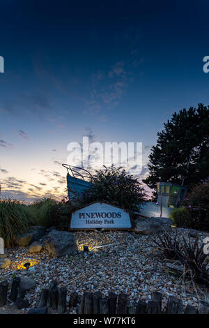 Pinewoods Holiday Park, Wells-next-the-Sea, Norfolk, England, UK East Anglia Küstenstadt Stockfoto