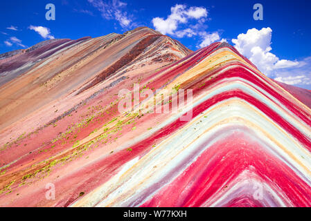 Vinicunca, Peru - Regenbogen Berg, Cordillera de los Andes, Cusco Region in Südamerika. Stockfoto