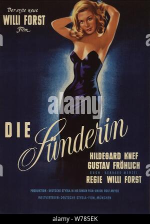 HILDEGARD KNEF, Plakat, dem Sünder DIE GESCHICHTE DES SÜNDERS, 1951 Stockfoto