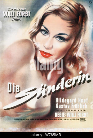 HILDEGARD KNEF, Plakat, dem Sünder DIE GESCHICHTE DES SÜNDERS, 1951 Stockfoto